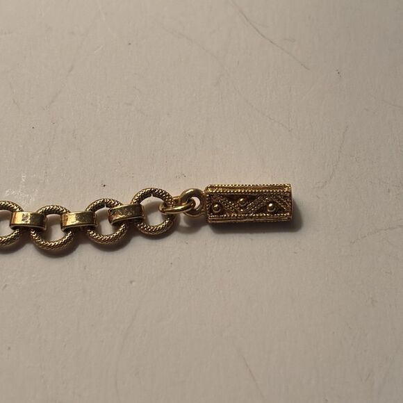 Monet Vintage Gold Tone Rectangle Linked Choker Necklace K725 - Picture 6 of 7